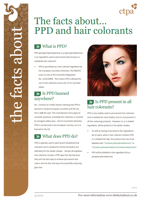 Myths about PPD in hair colorants